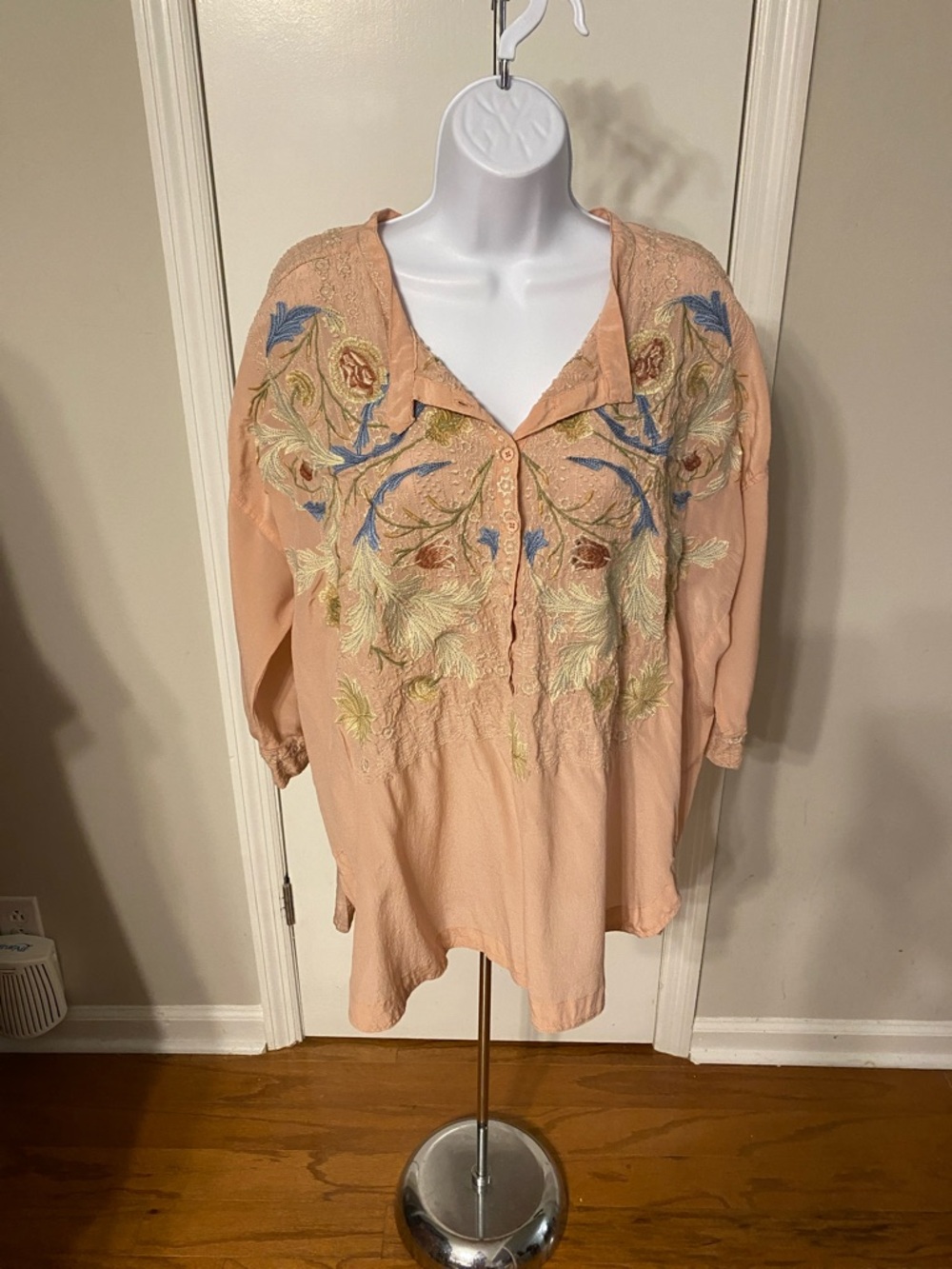 Johnny Was Biya Silk Tunic Blouse - Picture 2 of 9